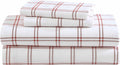Full Sheet Set Cotton Flannel in Westridge Plaid Orange - Cozy Brushed
