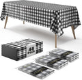Exquisite Picnic Table Cover 48 Pack - Black White Checkered 54in x