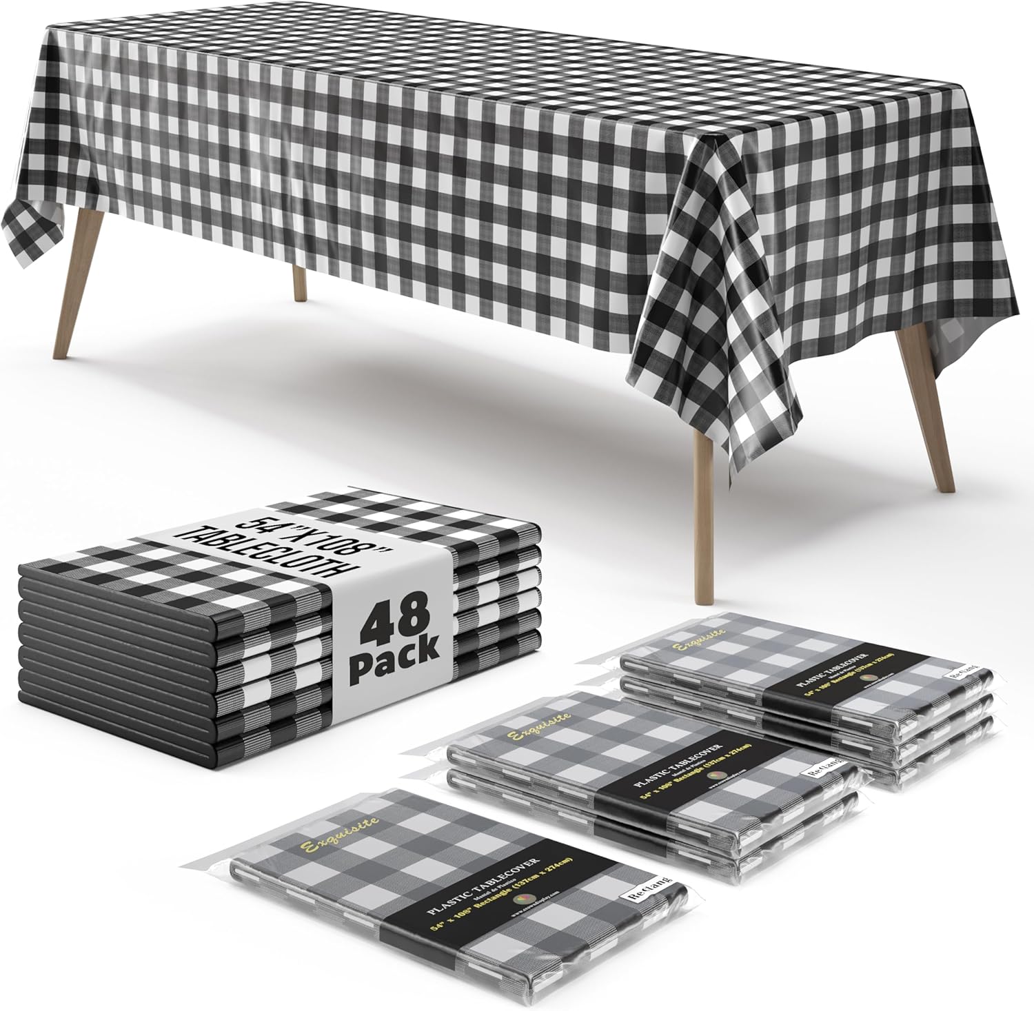 Premium Black Gingham Picnic Table Cover for All Occasions