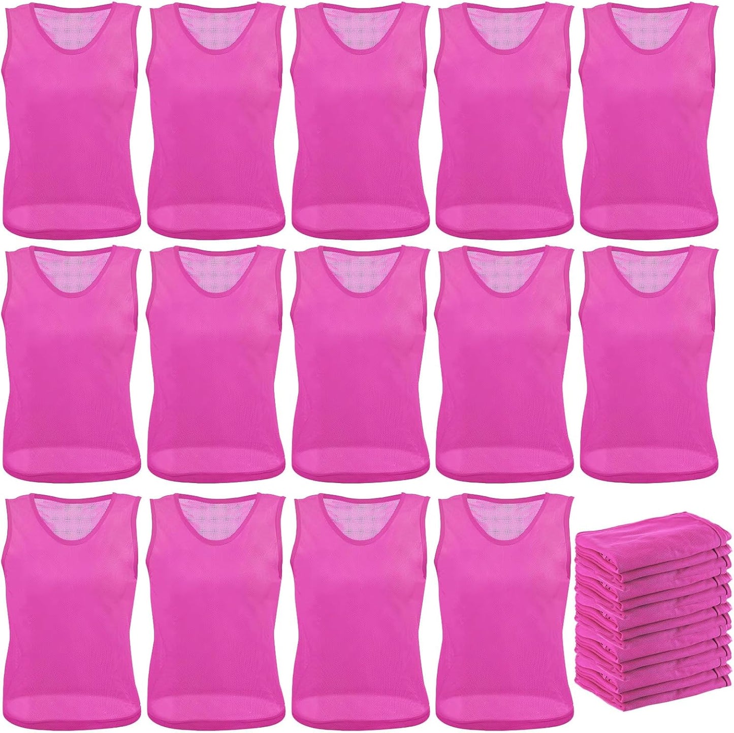 24 Pcs Pinnies Scrimmage Vests for Soccer Basketball Sports