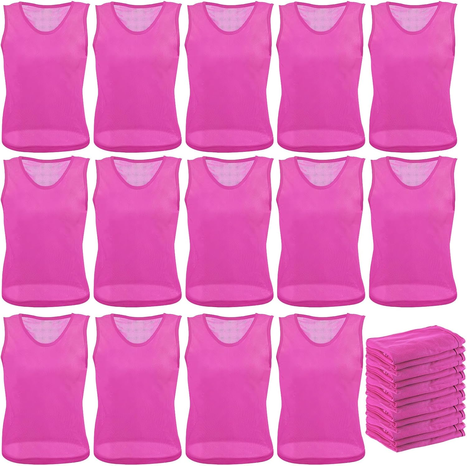 24 Pcs Pinnies Scrimmage Vests for Soccer Basketball Sports