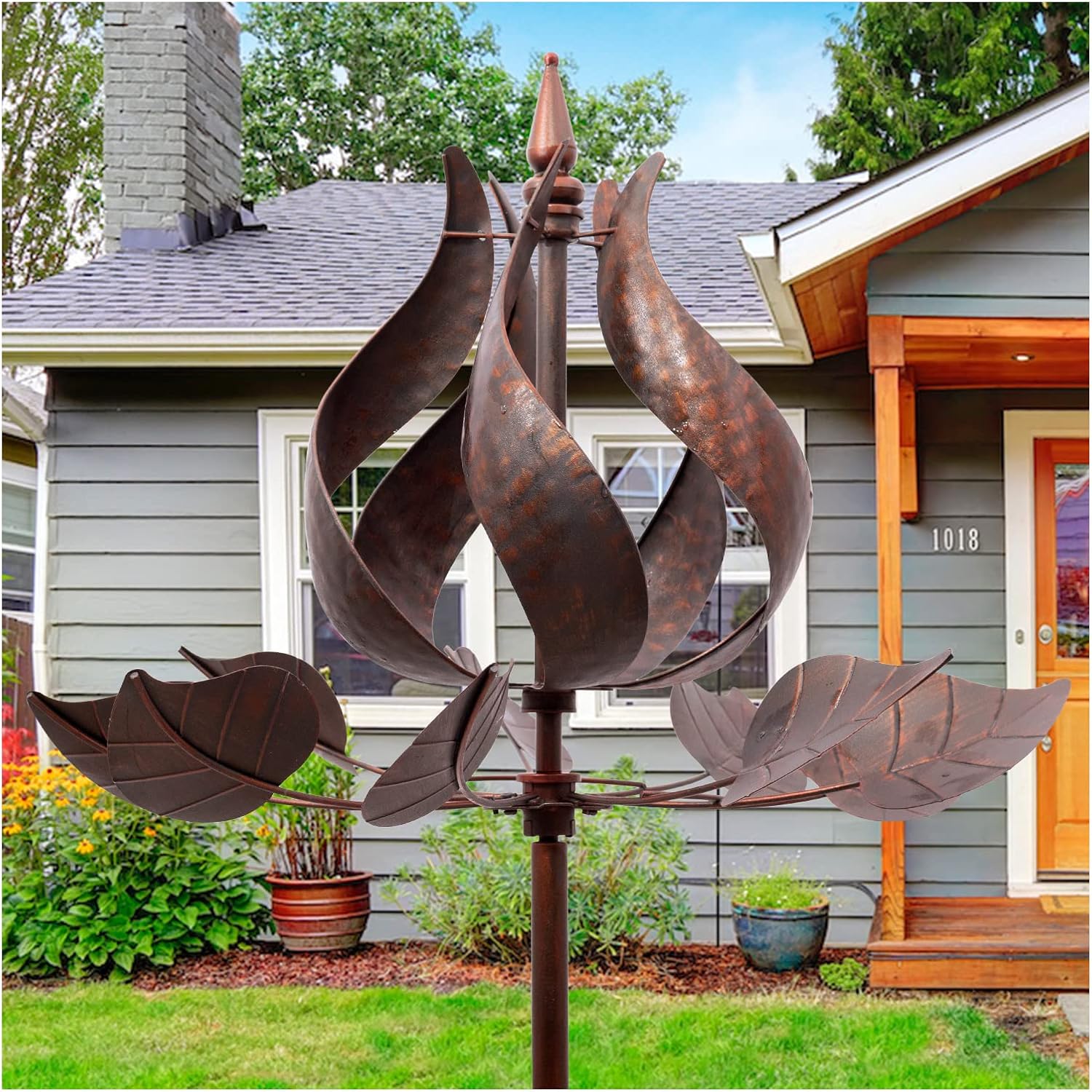 Large Tulip Metal Wind Spinners for Stunning Garden Decor
