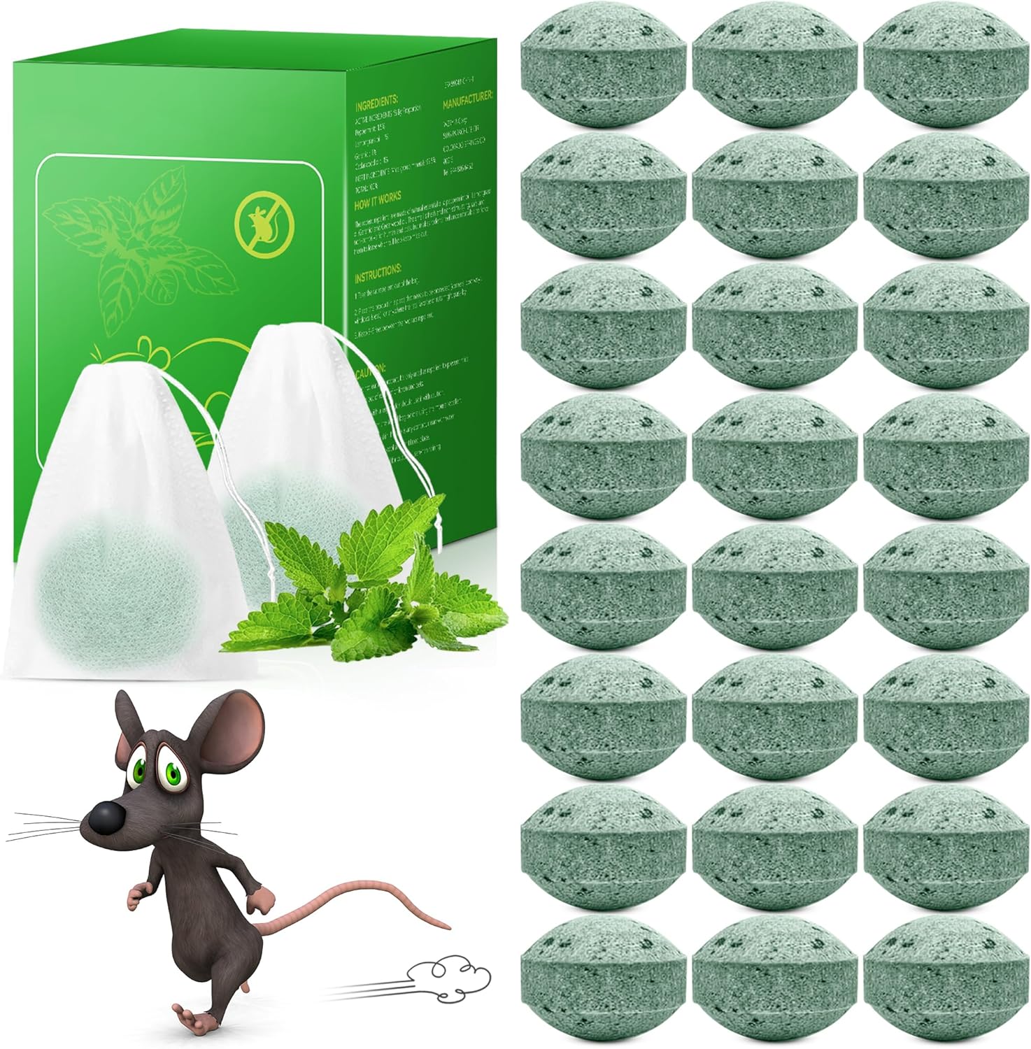 24 Pack Natural Peppermint Mouse Repellent Balls - Mixrug