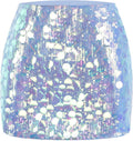 Women's Sequin Mini Skirt Sparkle Stretchy Bodycon - Party Ready