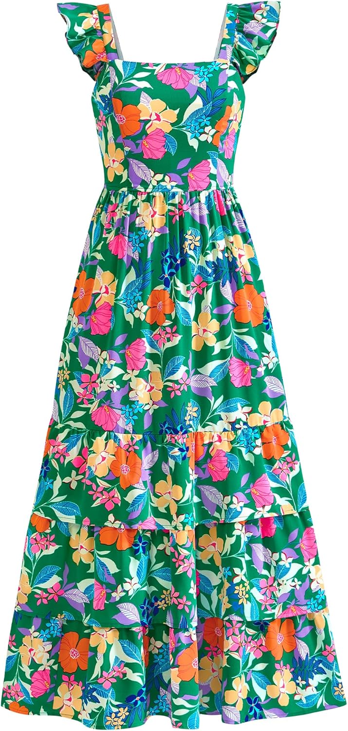 Dowerme Summer Dresses for Women 2025 Casual Ruffle Maxi
