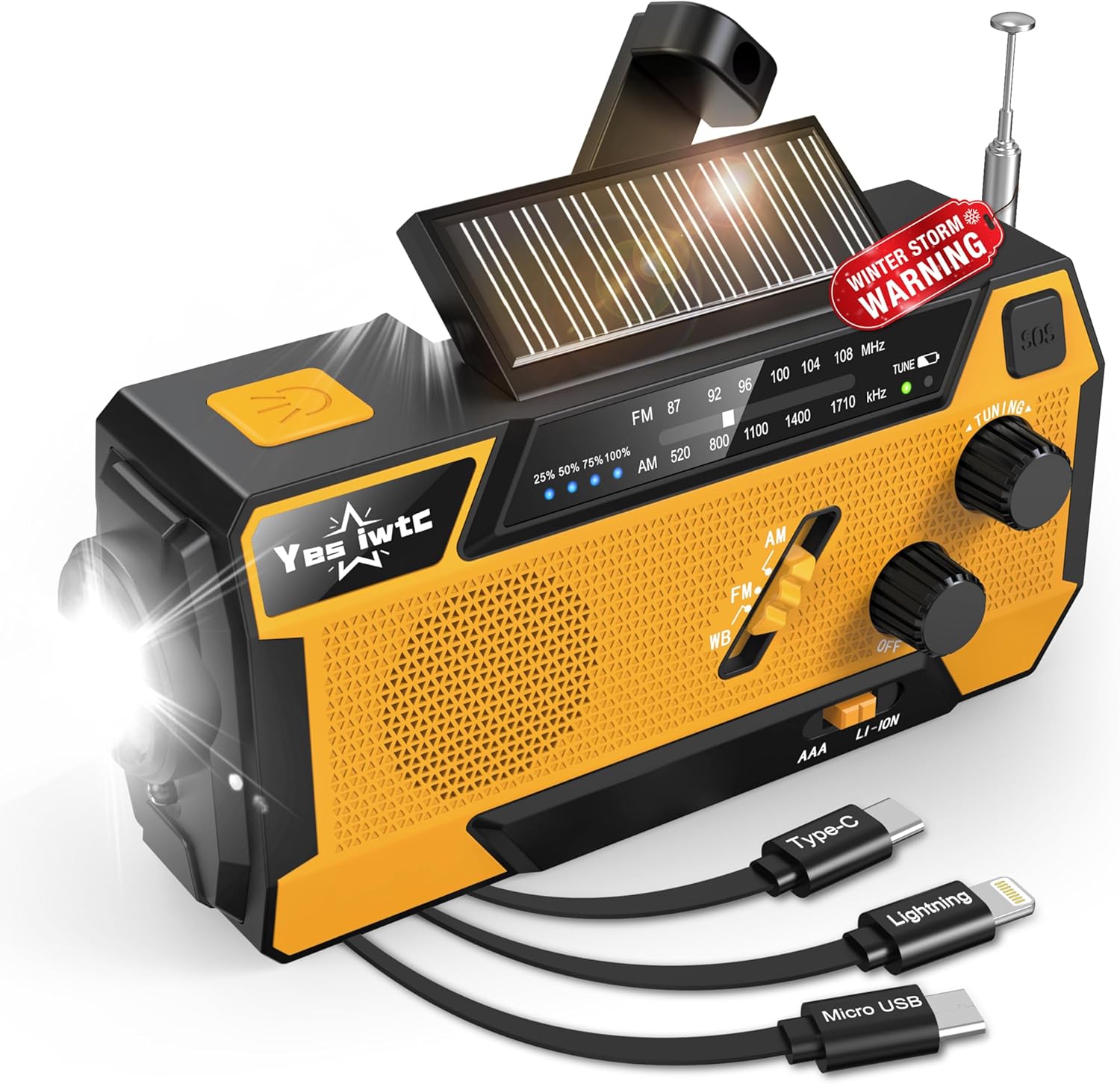 NOAA Weather Radio with Hand Crank: Emergency Power