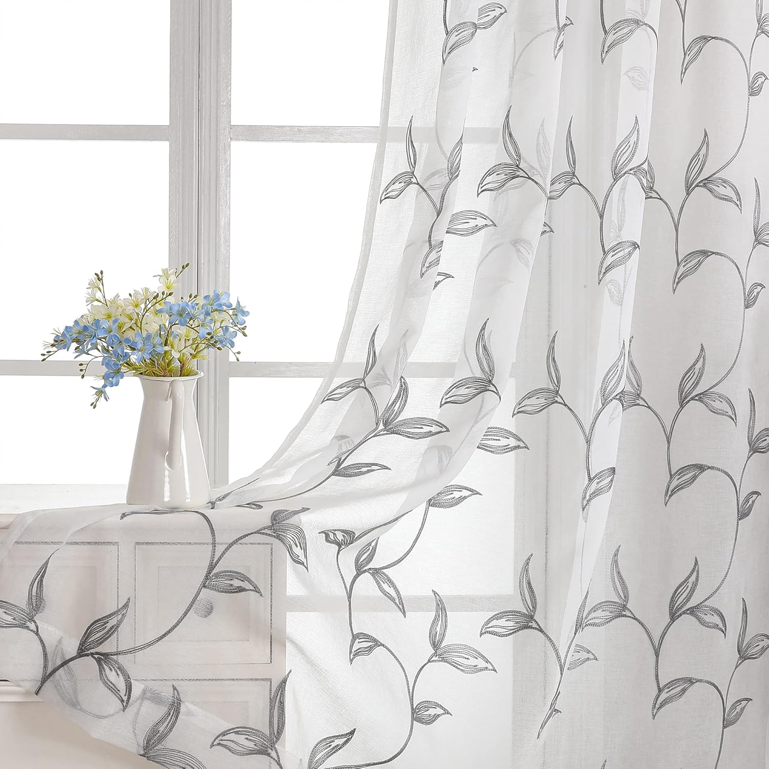 VISIONTEX Sheer Curtains 108 Inch Length for Elegant Decor