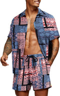 COOFANDY Men's Hawaiian 2 Piece Outfits for Summer Fun