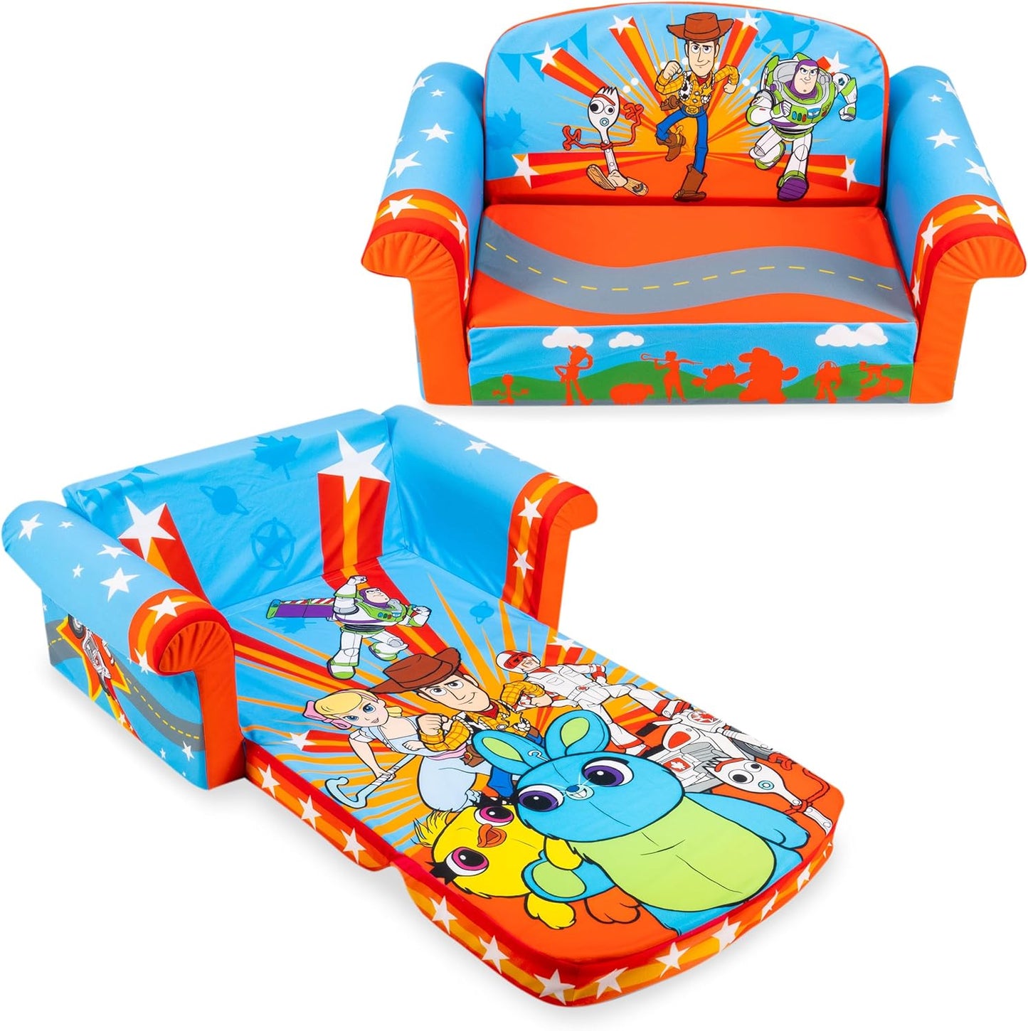 Marshmallow Furniture 2-in-1 Flip Open Foam Couch Bed for Kids