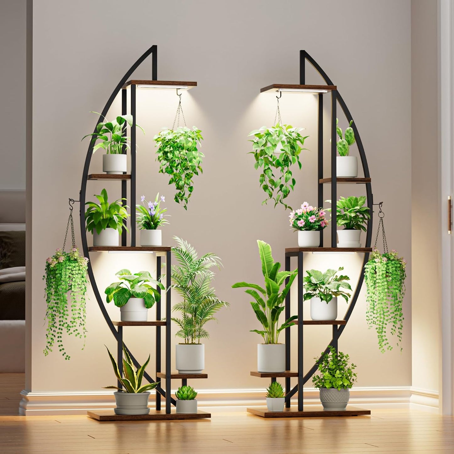 Indoor Plant Stand with Grow Lights for 63in Tall Plants