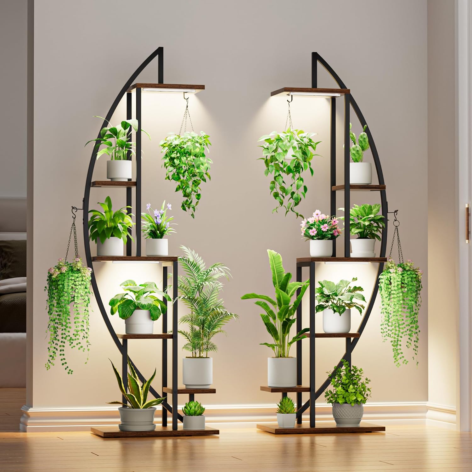 Indoor Plant Stand with Grow Lights for 63in Tall Plants