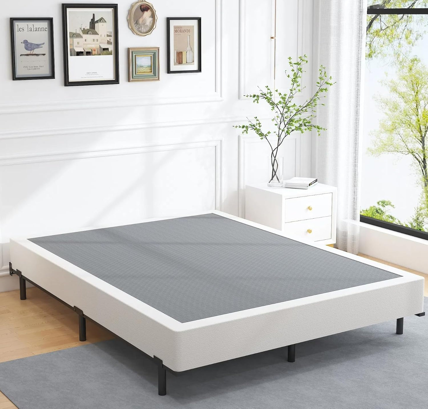8 Inch King Size Box Spring, Heavy Duty Metal Mattress Foundation