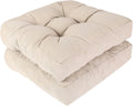 RACE LEAF 17in x 17in Patio Chair Cushions Khaki - Tufted Memory Foam