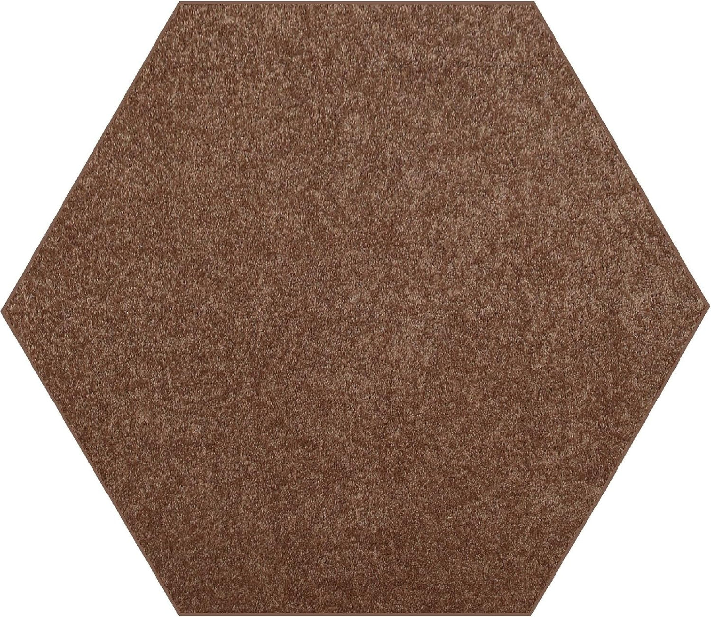 Pet Friendly Solid Color Area Rugs Brown - 6ft Hexagon Design