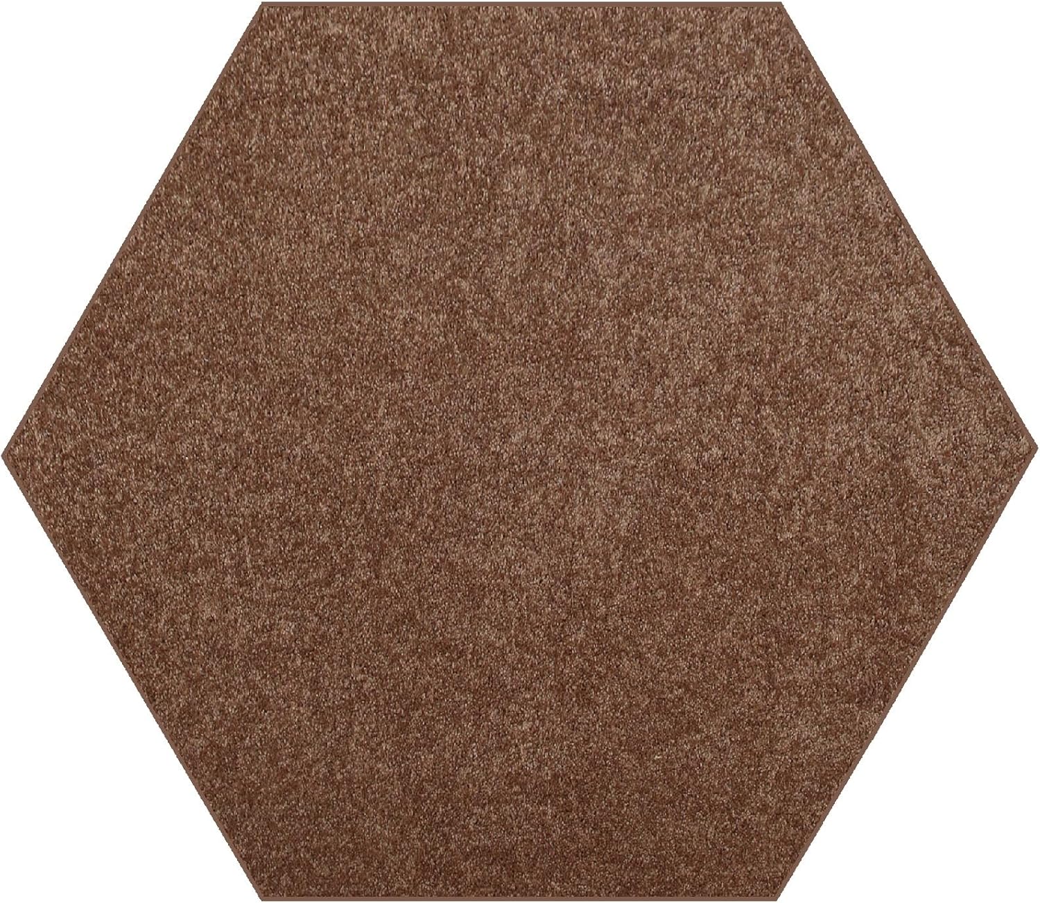 Pet Friendly Solid Color Area Rugs Brown - 6ft Hexagon Design