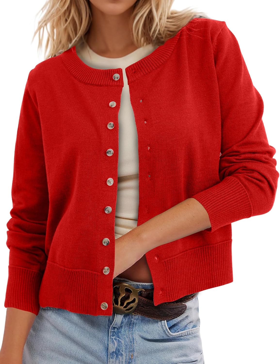 Leopard Cardigan Open Front Button Up Sweaters for Women