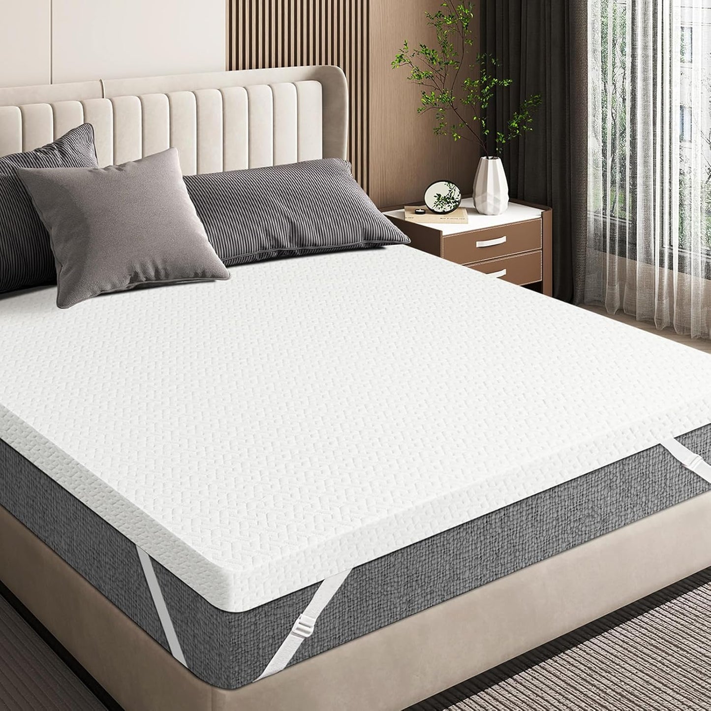 3 Inch Gel Memory Foam Mattress Topper for Queen Size Beds
