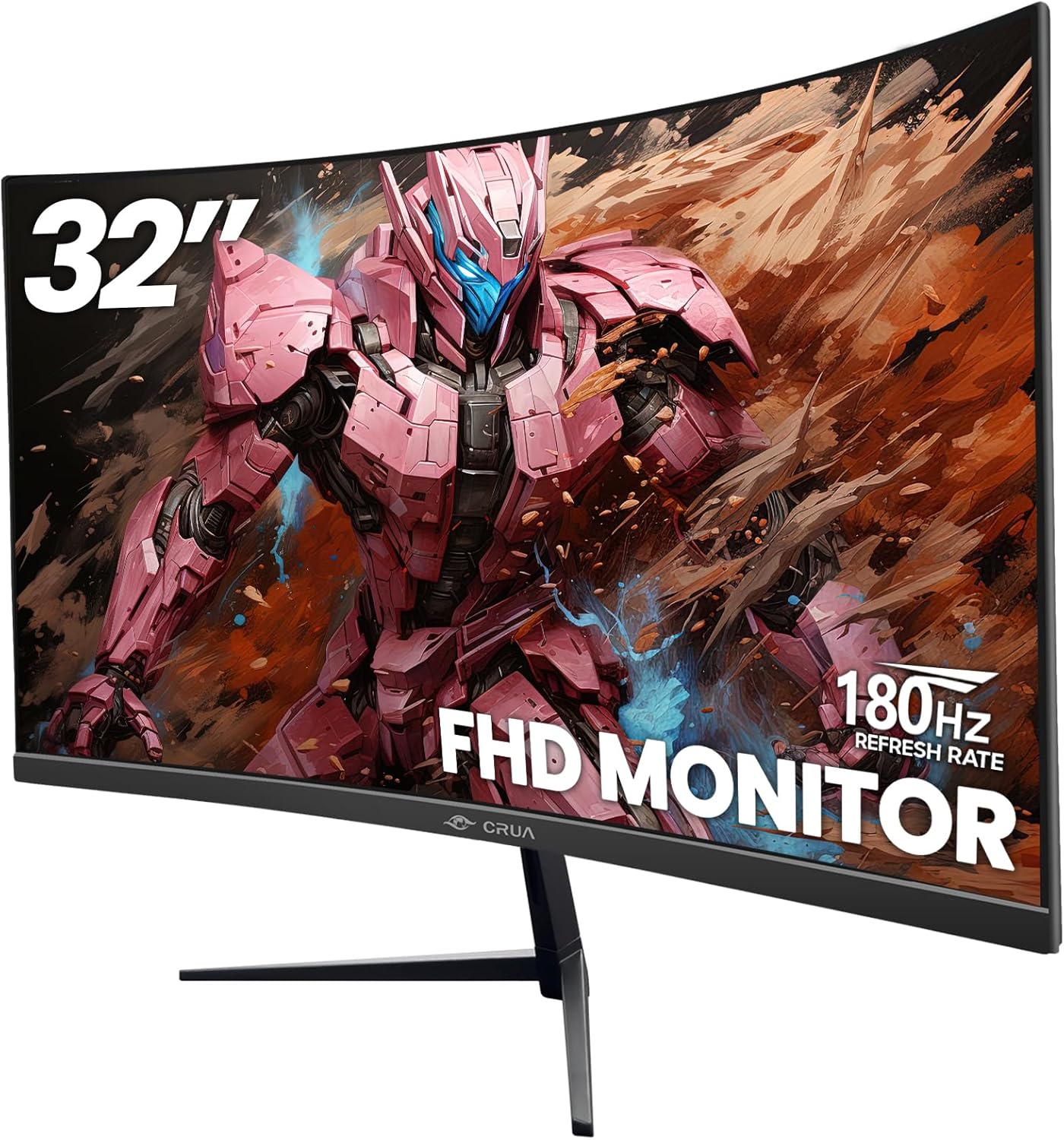 CRUA 32 Gaming Monitor: 144Hz Curved VA Screen