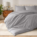Organic Cotton Percale Queen Duvet Cover Set - Lightweight Cooling