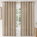 MIULEE Faux Linen Curtains 63 Inch Length for Elegant Privacy