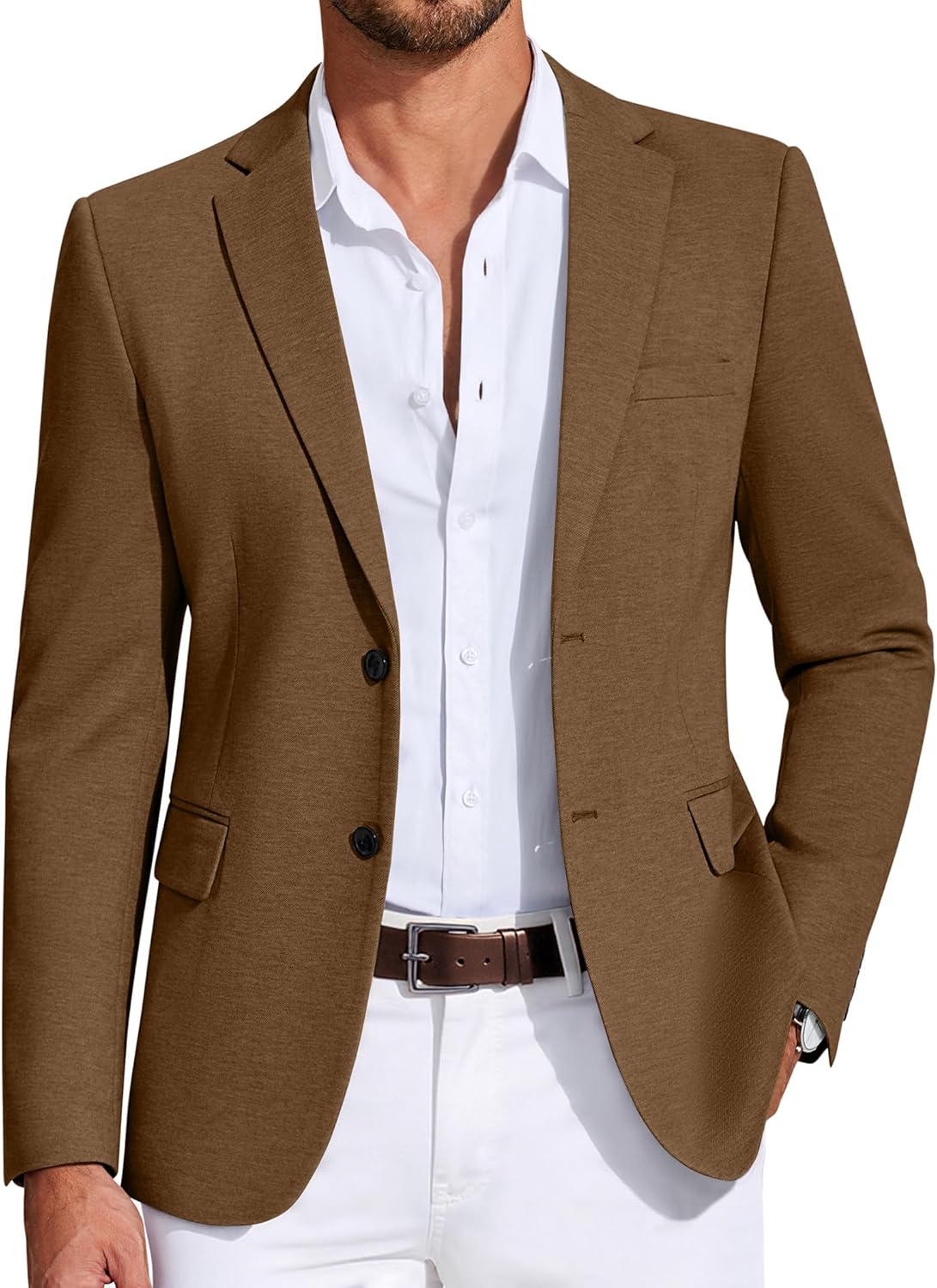 COOFANDY Mens Casual Blazer Lightweight Two Button Suit Jacket