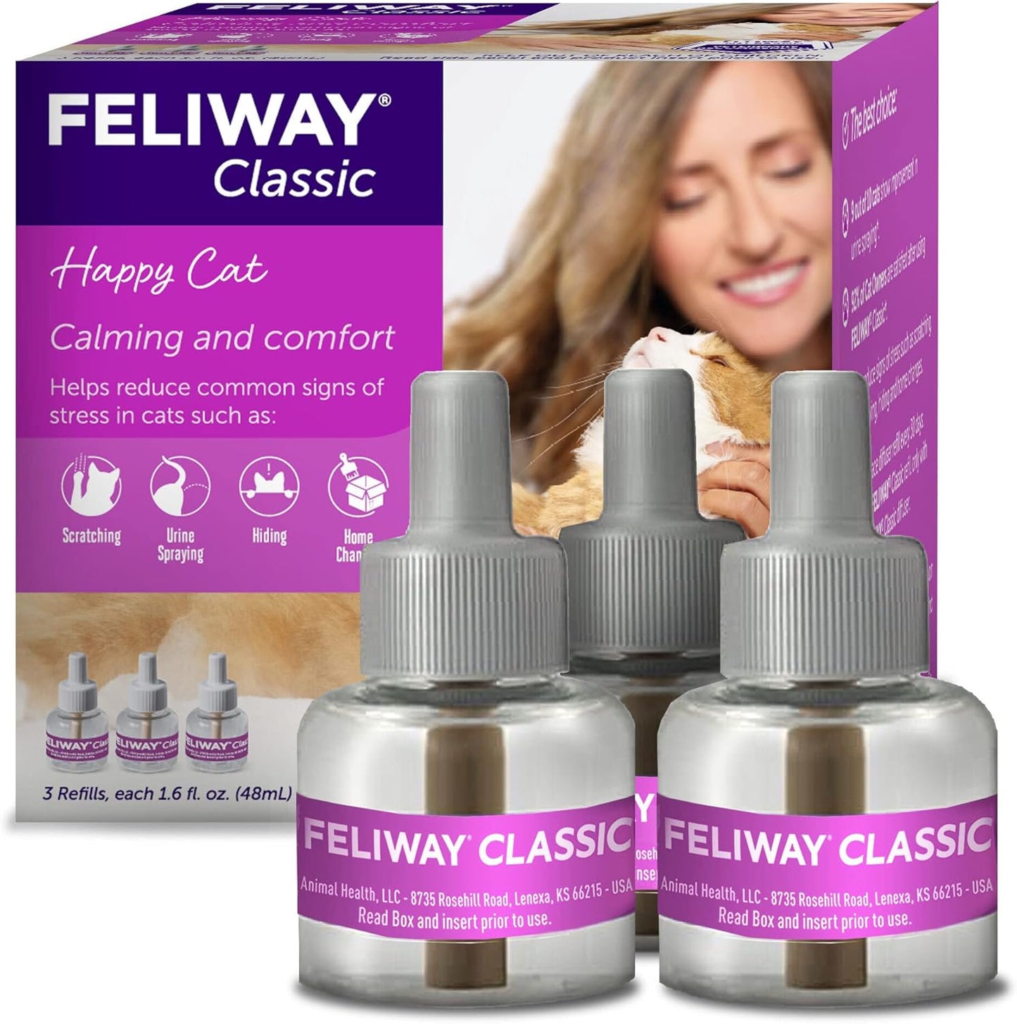 FELIWAY Classic Cat Calming Refills for Stress Relief 3 Pack