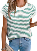 EVALESS Striped Sweater Vest - Lightweight Summer Layering