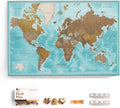 Canvas World Map Cork Pin Board 70x50 cm - Decorative Travel Planner