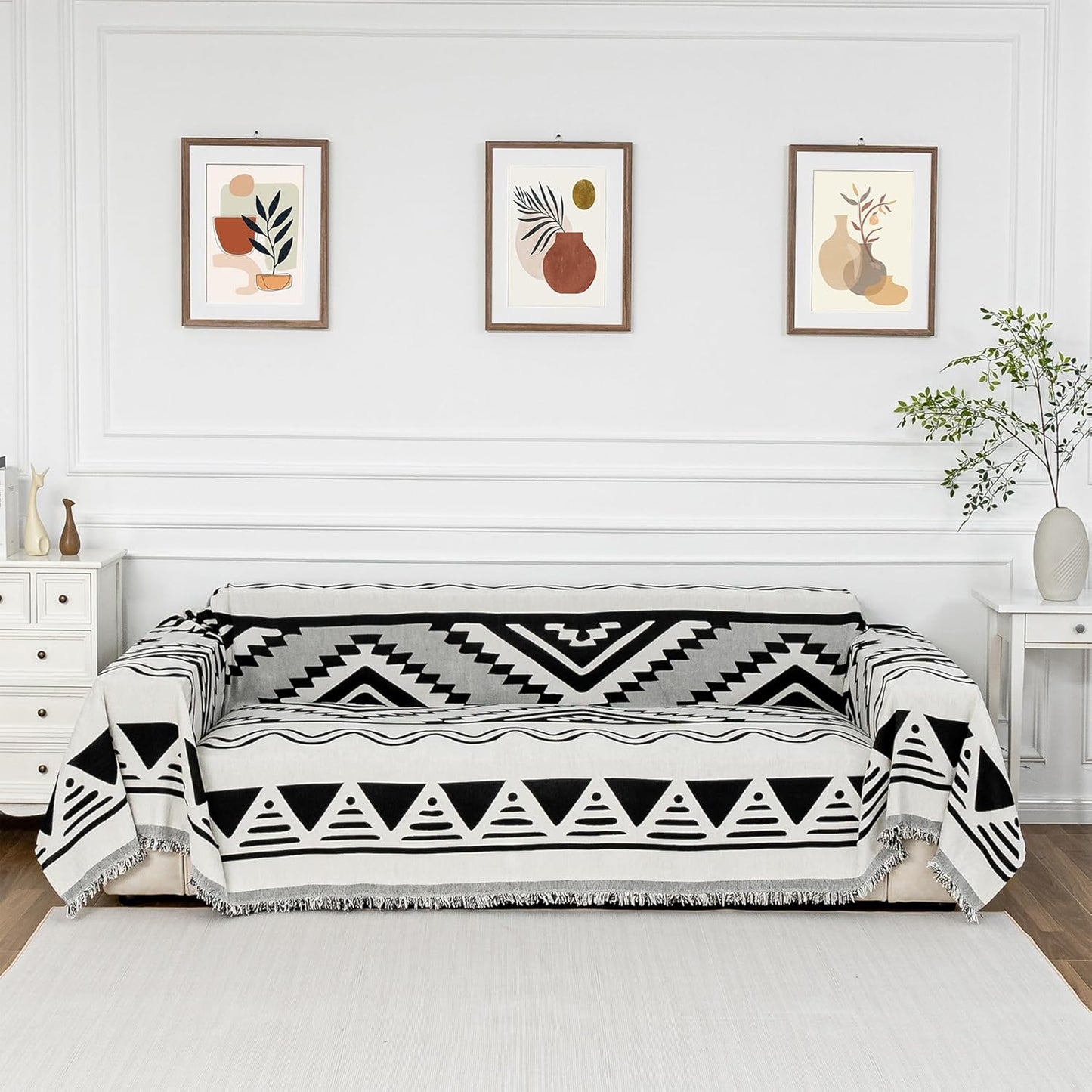 MYSKY HOME Boho Couch Cover for Dogs - Soft Chenille Protector