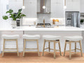 Counter Height White Bar Stools Set of 4 - Comfortable 24in Counter