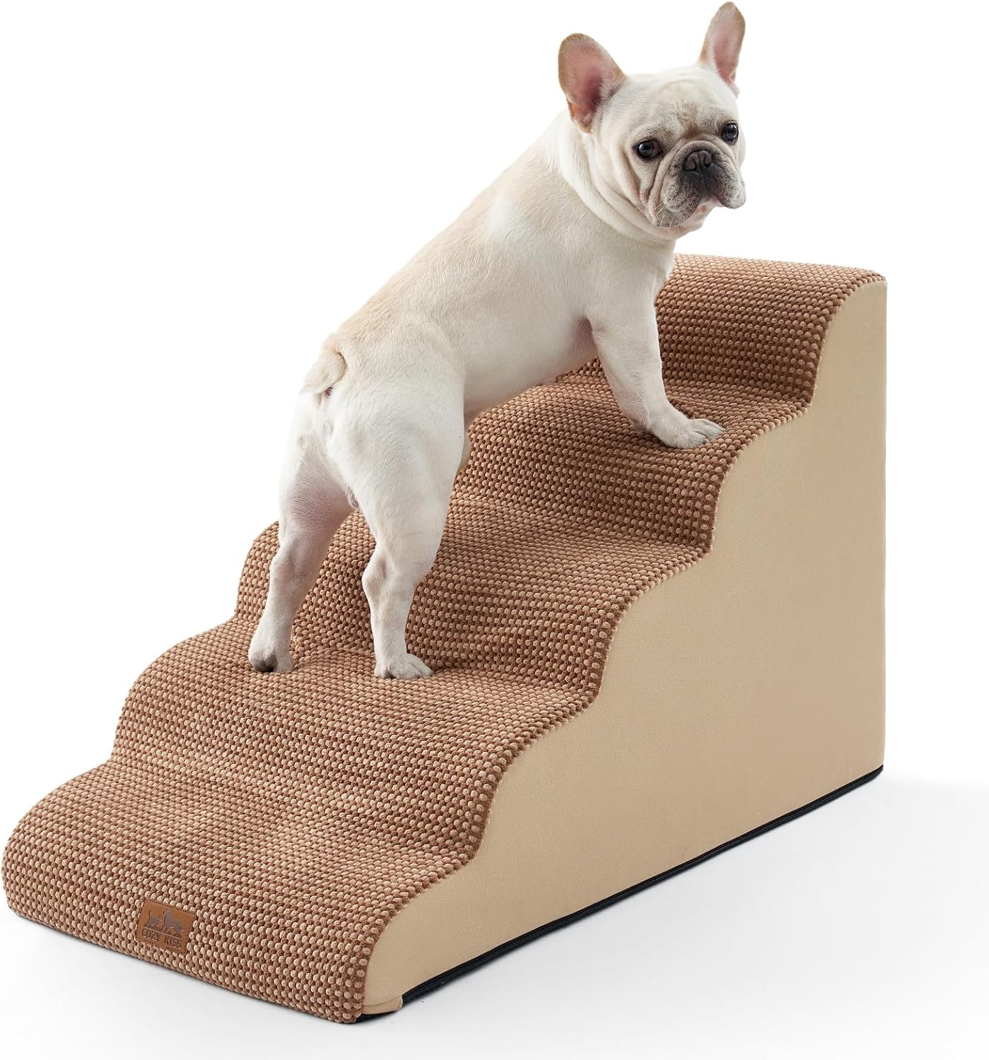 Extra Wide Dog Stairs for Small Medium Pets, 5 Step Ladder