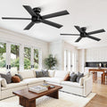 2 Pack 48 Inch Low Profile Ceiling Fan with 6 Speeds for Comfort