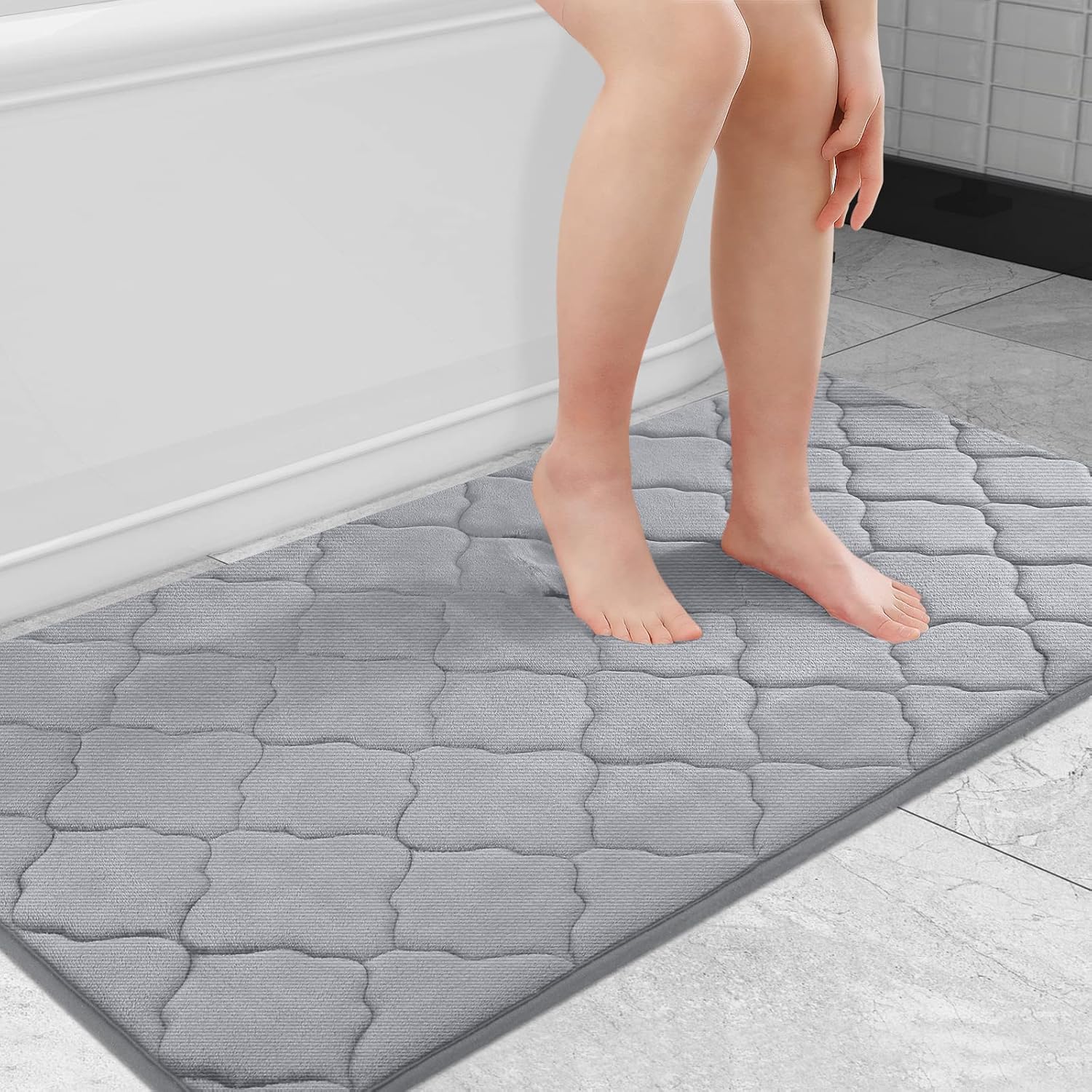 OLANLY Memory Foam Bath Mat Rug - Ultra Soft and Absorbent