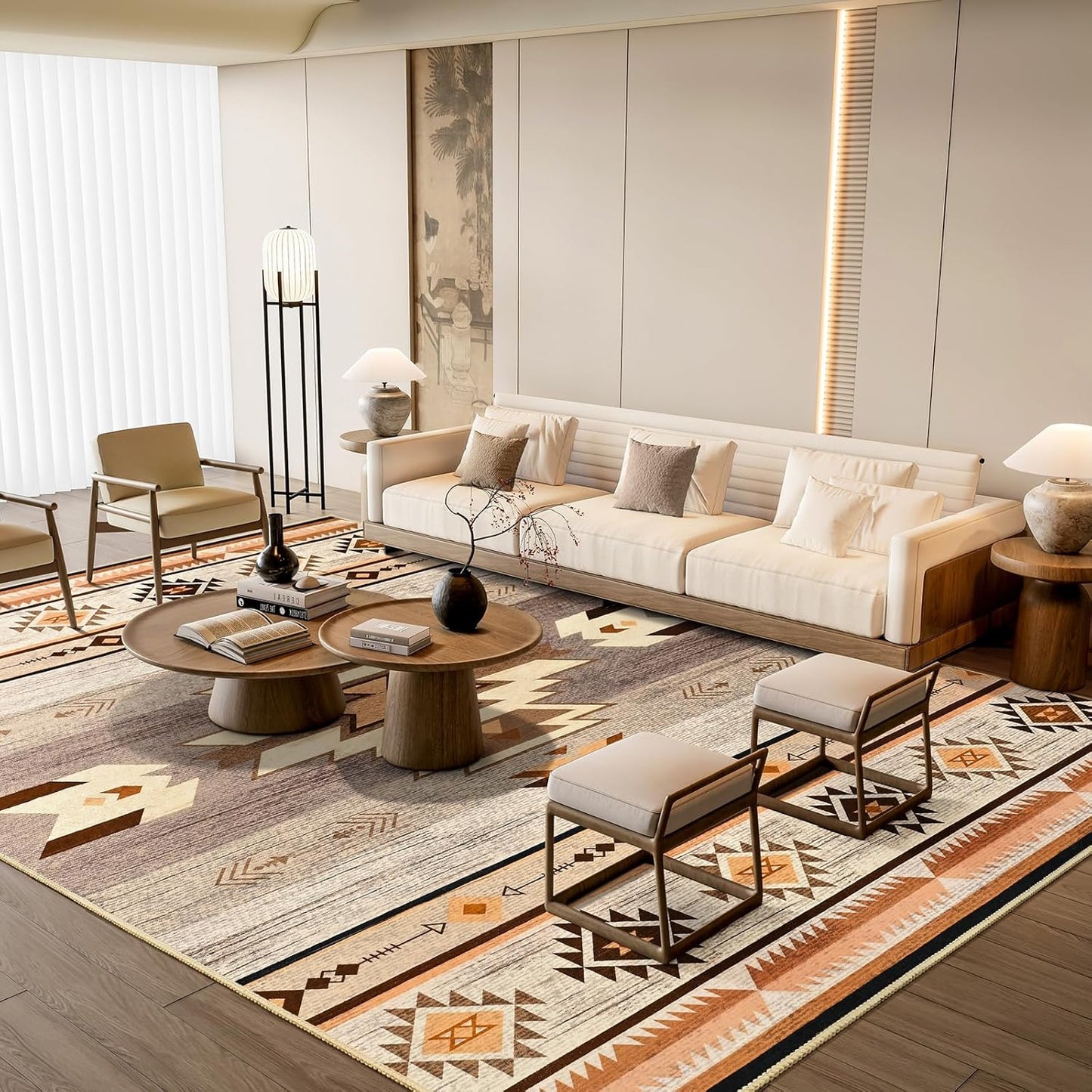 Western Rugs for Living Room - Non Slip Large Area Rug