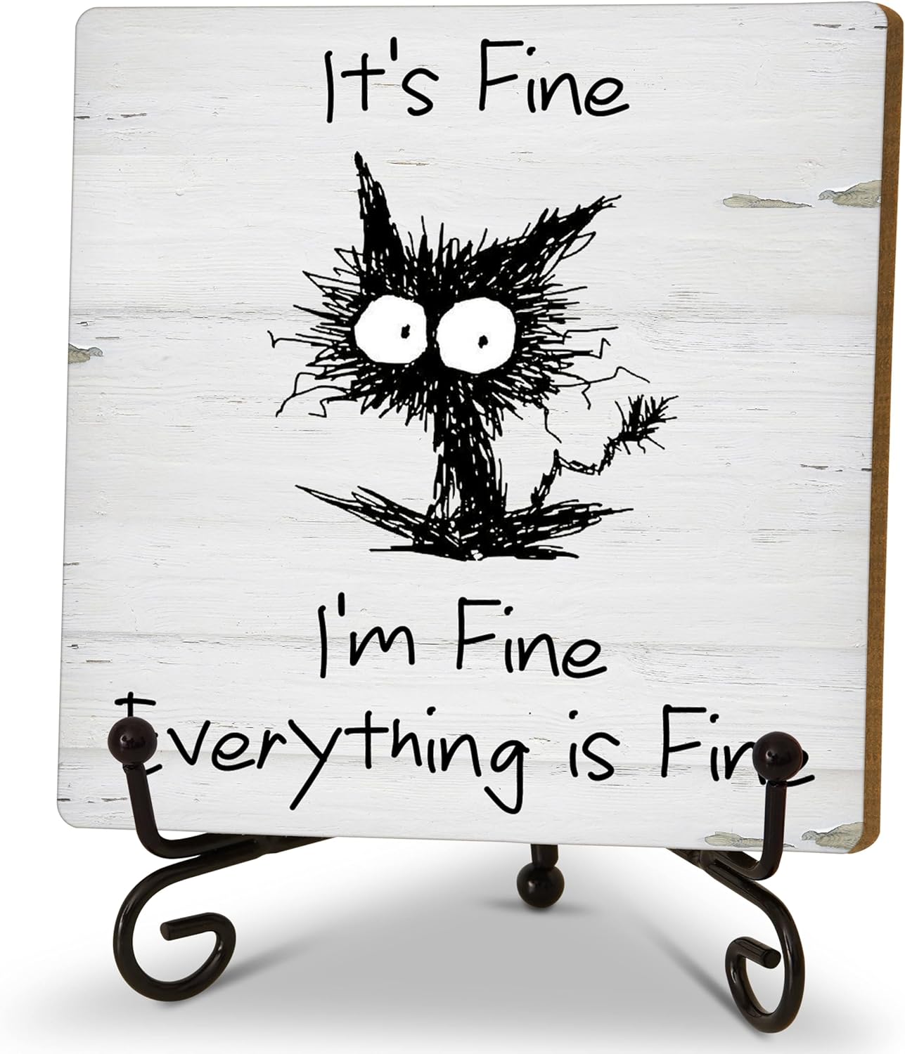 Everything is Fine | Humorous Cat Desk Plaque - TIRYWT
