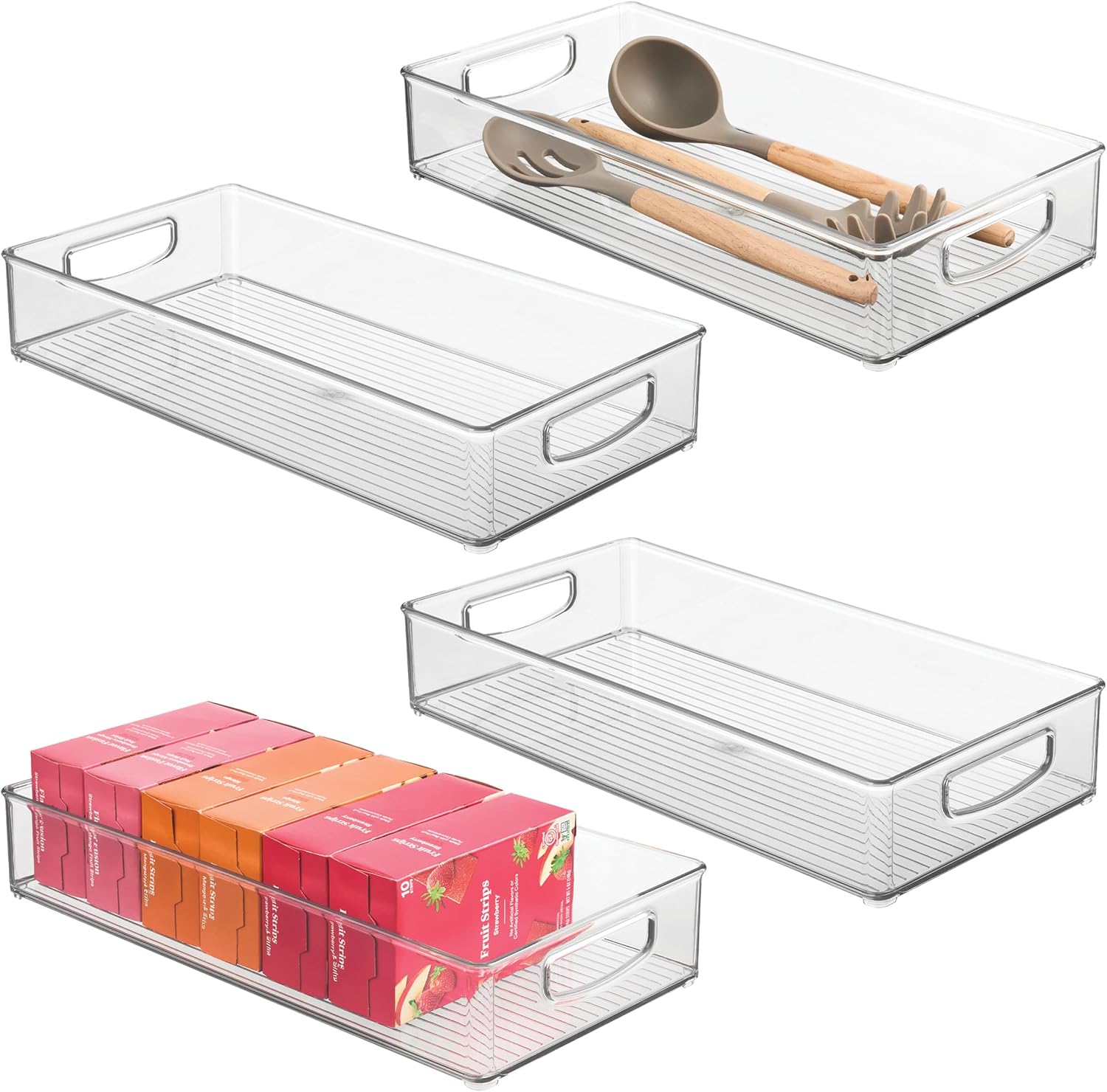 iDesign Extra Long Pantry Organizers for Kitchen Storage Bins