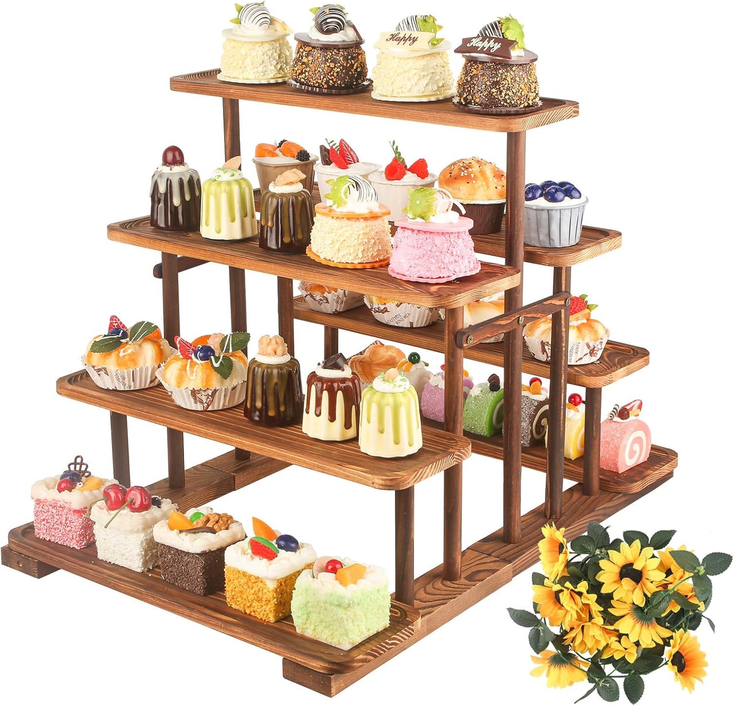 Wooden 7 Tier Cupcake Stand for Party Display and Serving