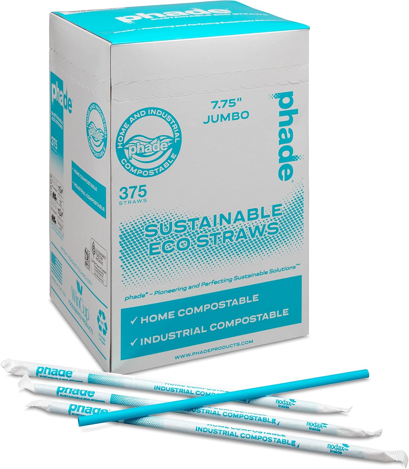 Eco-Friendly Jumbo Drinking Straws - Marine Biodegradable 3,750 Count