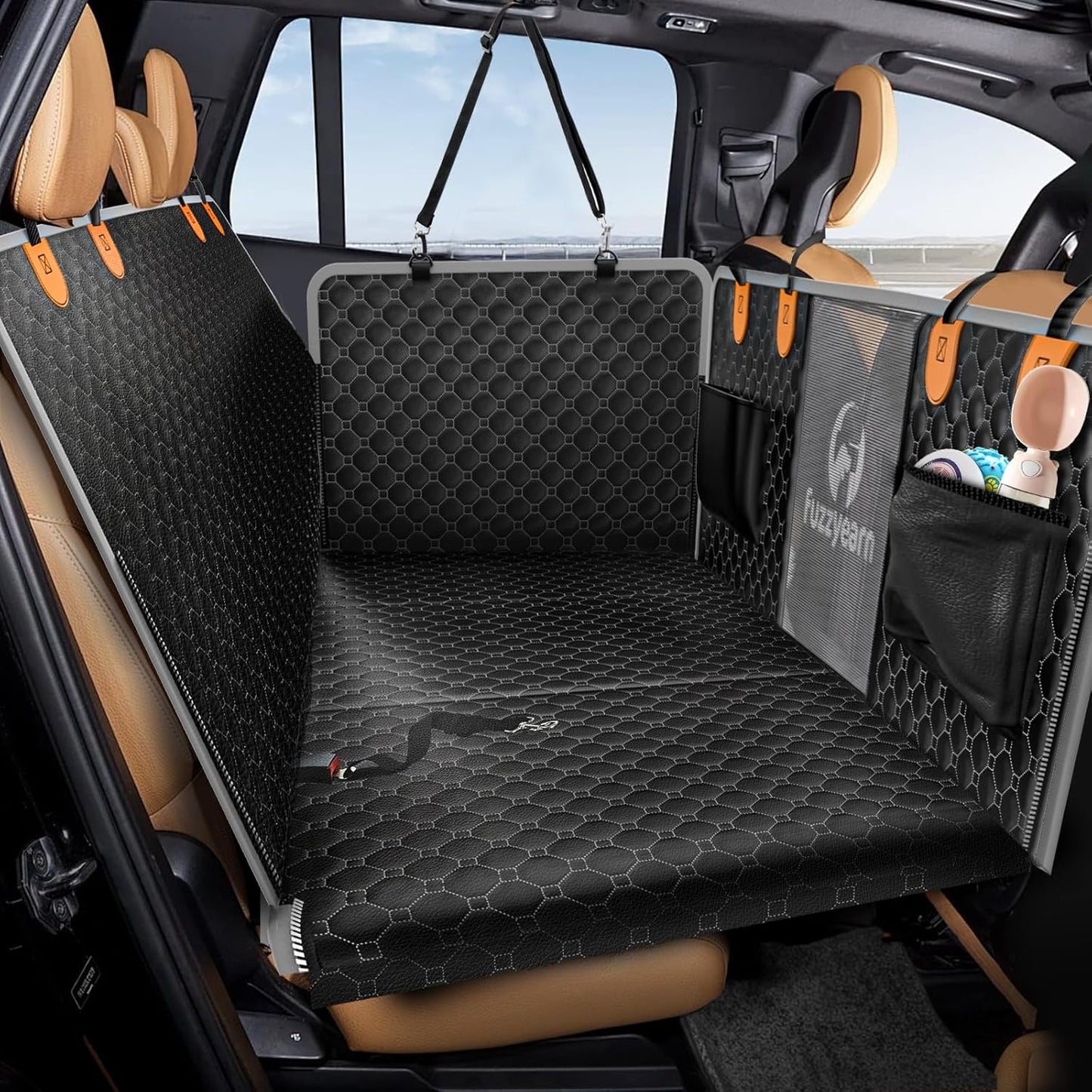 Leather Back Seat Extender for Dogs - Scratchproof & Waterproof