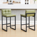 Modern Faux Leather Counter Height Bar Stools Set of 2