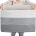 108L Large Cotton Rope Basket Rectangle Storage - Stylish Durable