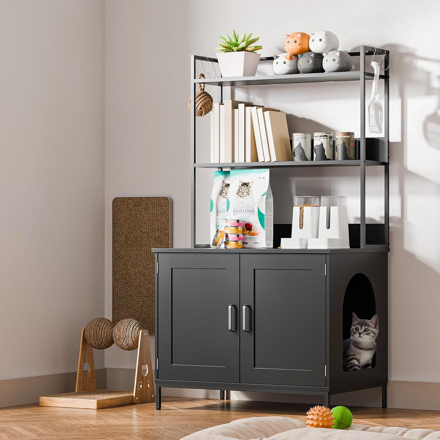 Cozy Castle Litter Box Enclosure for Stylish Cat Spaces