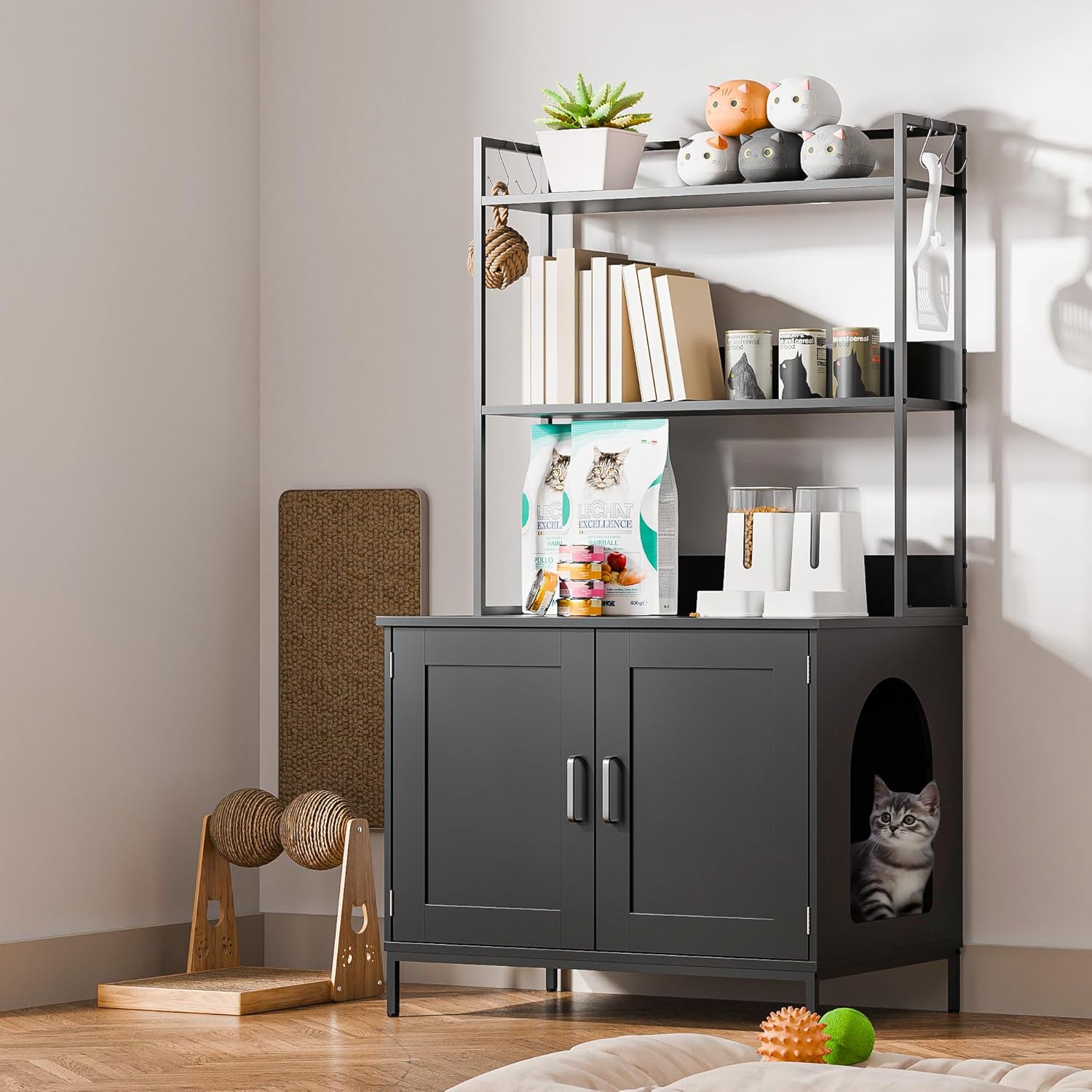 Cozy Castle Litter Box Enclosure for Stylish Cat Spaces