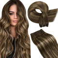 LaaVoo Human Hair Weft Extensions Ombre 18 in - Soft Remy Balayage
