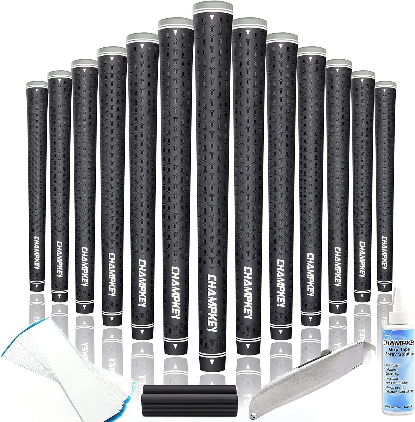 CHAMPKEY Y-LITE Golf Grips 13 Pack | All Weather High Traction