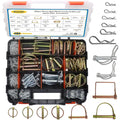 202PCS Hitch Pins Clip Pins Linch PTO Pins Kit - Heavy Duty Assortment