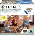 Clean Conscious Diapers Size 4 Super Club Box - Hypoallergenic 104ct
