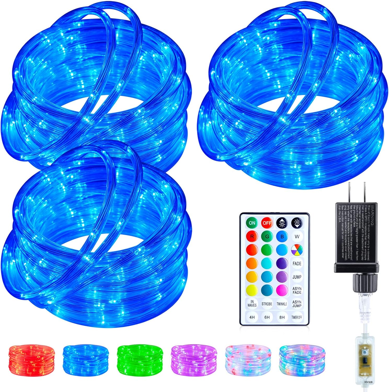 Color Changing Rope Lights Outdoor - 99ft 300 LED String Lights