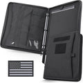 Tactical Notebook Portfolio Padfolio Ring Binder with Zipper - Durable