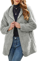 Womens Fleece Jacket Hooded Sherpa Full Zip - Warm Everyday Coat